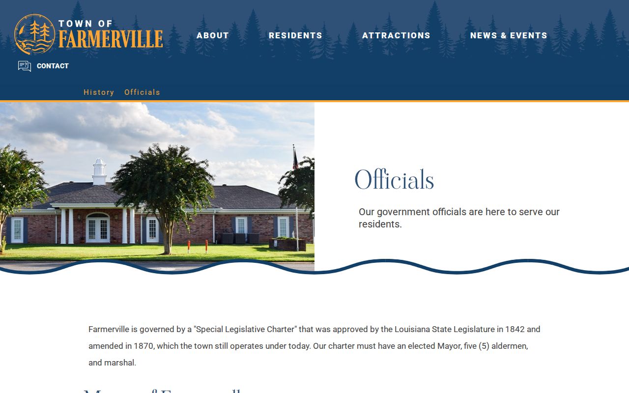 Official Farmerville contact page for recent arrest record requests